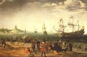 WILLAERTS, Adam Coastal Landscape with Ships oil